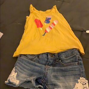 Girls top and shorts